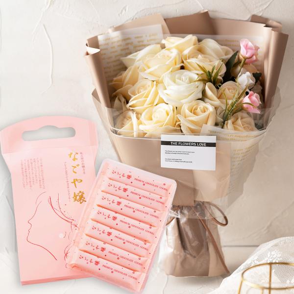 ソープフラワー なごや嬢 14本入 セット 花束 光る LED ライト付き ギフト プレゼント ラッ...