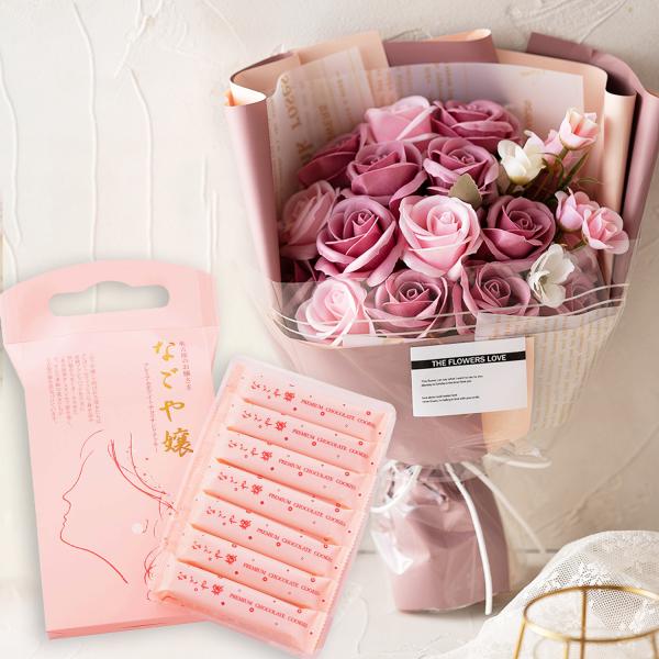 ソープフラワー なごや嬢 14本入 セット 花束 光る LED ライト付き ギフト プレゼント ラッ...