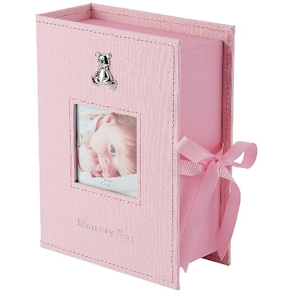 ベビー ギフト 写真立て フォトフレーム メモリアルボックス ピンク 女の子 記念 へその緒 ケース...
