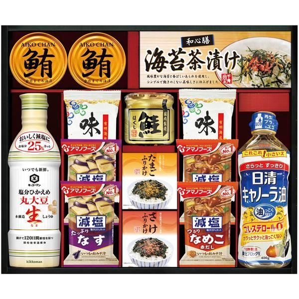 調味料 母の日 ギフト キッコーマン 醤油 生しょうゆ 日清 食用油 即席みそ汁 味噌汁 セット 内...