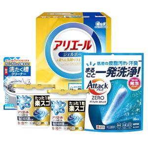 お中元 2026 洗剤 ギフト 固形洗剤 洗濯用洗剤 セット P&G アリエール ジェルボール 本体 花王 アタック セット 内祝い お返し RKT-30