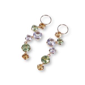 AHKAH◇ハートネックレス/AU750//カラーストーン/GLD/トップ有