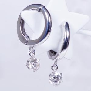 K18WG 0.8ct サファイヤピアス ダイヤ 0.08ct 18金 ホワイトゴールド 