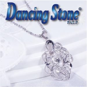 ギフト Dancing Stone  ダンシングストーン  動き出したら止まらない 18金ホワイトゴールドダイヤダンシングペンダントネックレス｜japangold