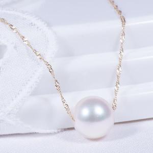 あこや真珠 ペンダント ネックレス 大珠上質8mm珠 １８金 スクリューチェーン 43ｃｍ  ６月誕生石｜japangold