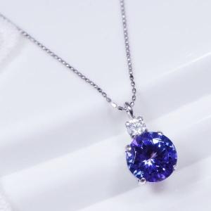 PT 1ct タンザナイトペンダント ダイヤ 0.05ct ラウンド プラチナ
