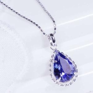 PT 1ct タンザナイトペンダント ダイヤ 0.05ct ラウンド プラチナ