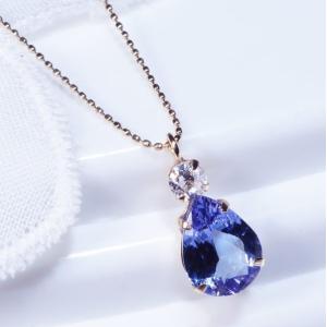 PT 1ct タンザナイトペンダント ダイヤ 0.05ct ラウンド プラチナ