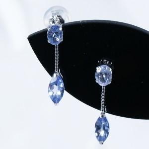 ティファニー命名タンザナイト】K18WG 0.8ct タンザナイトピアス 