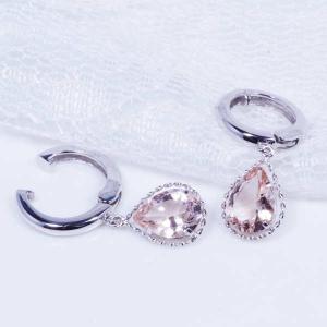 K14WG 1.6ct モルガナイトピアリング ペアシェイプ　クリスマス　ギフト　結婚式｜japangoldshop