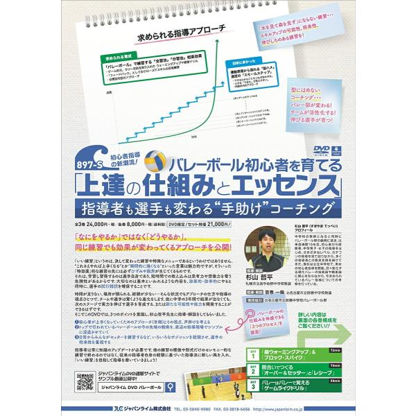 バレーボール初心者を育てる「上達の仕組みとエッセンス」 DVD 杉山哲平 897-S 全3巻