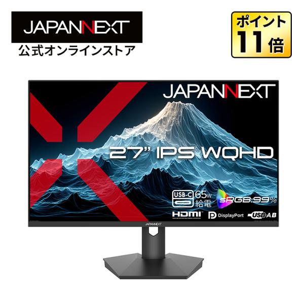 【ECサイト限定】JAPANNEXT 27インチ IPSパネル搭載 WQHD(2560×1440)解...