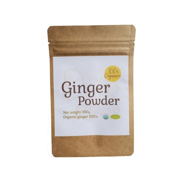 100%オーガニック ジンジャーパウダー 200g チャック付き 欧米認証 温活 ハーブティー 生姜...