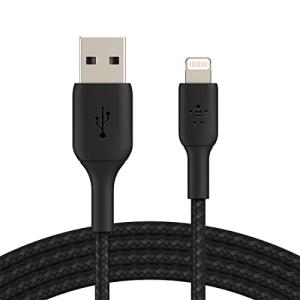 Belkin USB-A to ライトニングケーブル ブレイデッド編組 iPhone 13 / 12 / SE / 11 / XR 対応 急速充電 超高耐久 MFi認証 2M