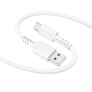 オウルテック しなやかで絡まないシリコンケーブル 急速充電データ転送対応 USB-A to USB-C MOT-SCBACG200-WH