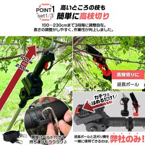 高枝切りバサミ チェーンソー 高枝切り 電動ハ...の詳細画像1