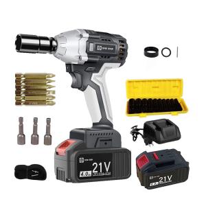 ONE STEP インパクトレンチ 充電式 21V バッテリー2個付き DIY工具セット ソケット10本 最大トルク320N.m 充電器 DIY工具セット ホームメンテナンス