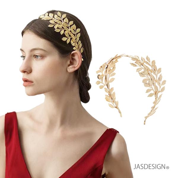 ヘッドドレス ヘアアクセサリー カチューシャ ゴールド ウェディング ブライダル 花嫁 髪飾り 結婚...