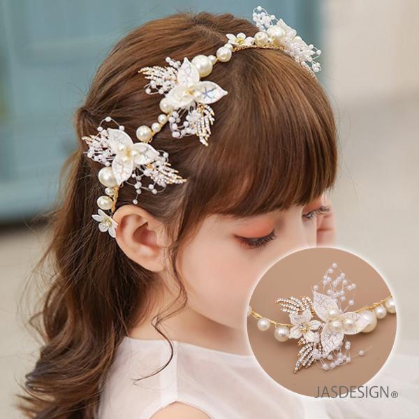 ヘアアクセサリー ヘッドドレス カチューシャ 髪飾り ヘアクリップ 子供 キッズ 入学式 卒業式 結...