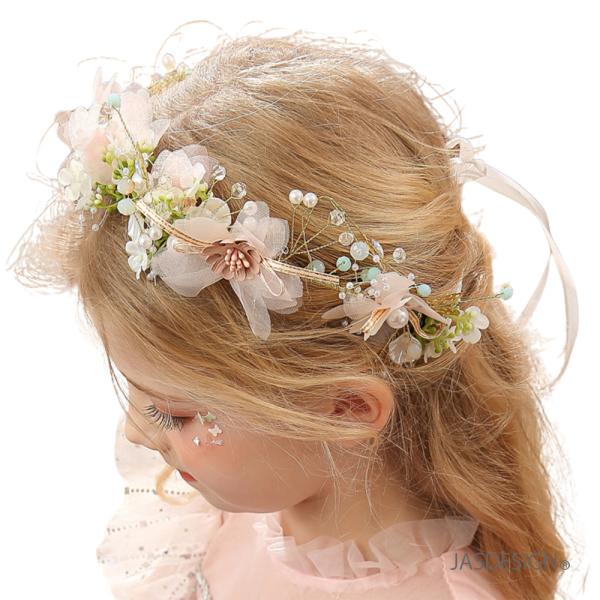 ヘアアクセサリー ヘッドドレス 結婚式 子供 キッズ 女の子 カチューシャ リボン 髪飾り 入学式 ...