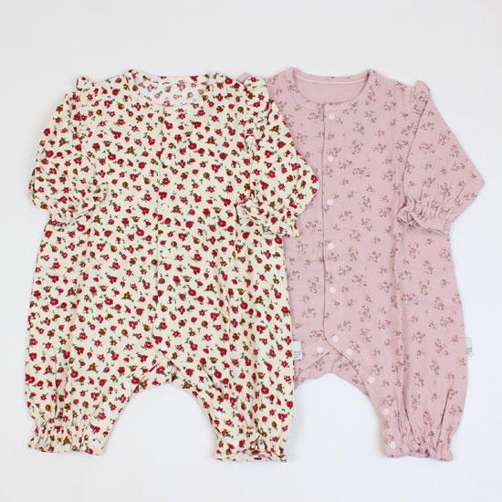 30％OFF セール SALE カバーオール ロンパース 花柄 フリル 女の子 キッズサイズ 子供服...