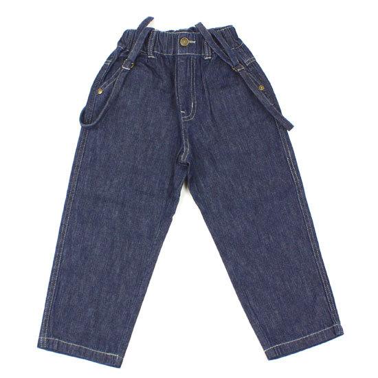 セール SALE 50%OFF デニム長パンツ サスペンダー付 キッズサイズ 子供服 女の子 ハウデ...