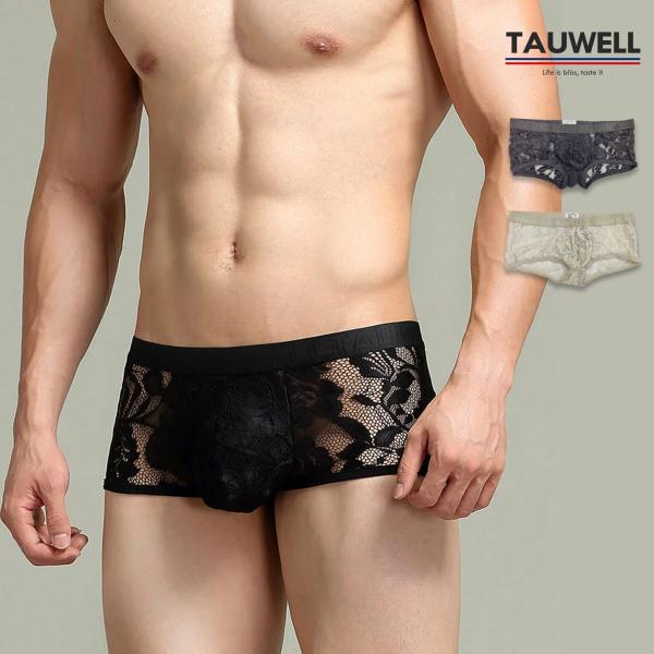 ボクサーパンツ メンズ TAUWELL トーウェー レースローライズ 514 M-XL 前閉じ セク...