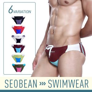 SEOBEAN セビン 競パン メンズビキニ スイムウェア ブロックカラー 