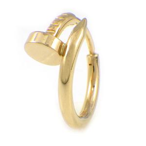 カルティエ Cartier シングルピアス ジュストアンクル ミニモデル B8301446 フープ 釘モチーフ K18YG ※片方のみ