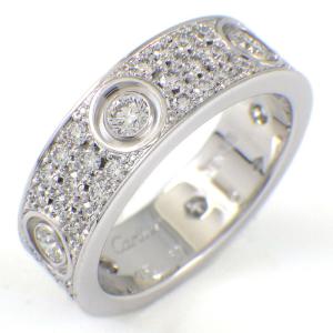 カルティエ Cartier リング ラブ クラシックモデル N4782157 フル パヴェ ダイヤモンド K18WG 17号 / #57