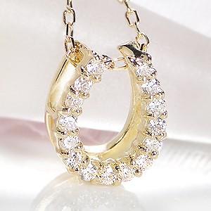 ネックレス 馬蹄 厄除け ダイヤモンド 18金 イエローゴールド ペンダント お守り CAN-004...