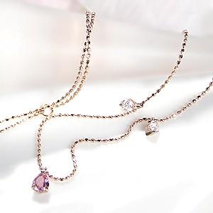 パパラチアサファイア ネックレス レディース 18金ネックレス ペンダント ダイヤモンド CAN-0...