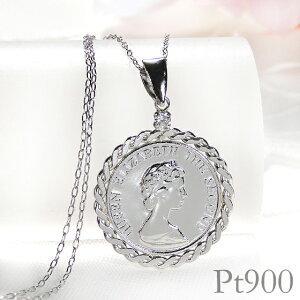 Pt900 ダイヤモンド コイン プラチナ ネックレス 人気 プレゼント CAN-0102