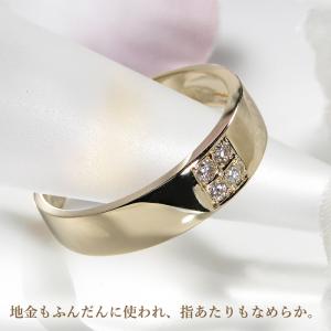 18金 リング イエローゴールド 天然ダイヤ ...の詳細画像2