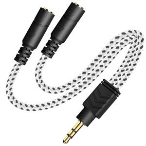 DUKABEL ヘッドフォンスプリッター ニット3.5mm オーディオスプリッター TRS 3極 AUXスプリッターケーブル ヘッドホン イ｜jcserv