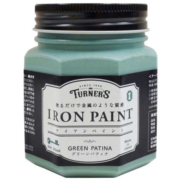 ターナー色彩 アイアンペイント 水性 グリーンパティナ 200ml IR200016