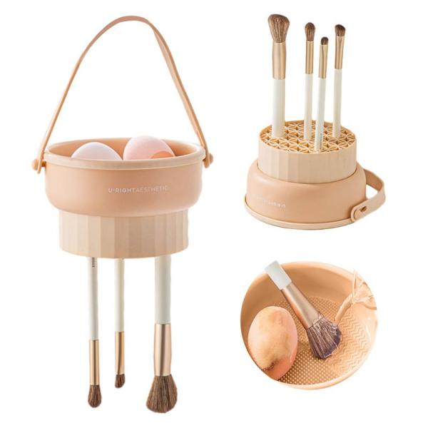 aninako メイクブラシクリーナー メイクブラシ洗浄・乾燥・収納 3in1 メイクブラシセット ...