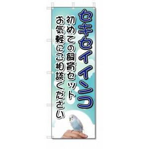 のぼり旗　セキセイインコ (W600×H1800)ペットショップ｜jcshop-nobori