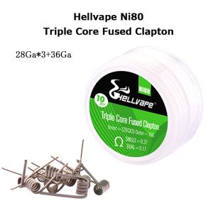 Hellvape Ni80 Triple Core Fused Clapton Prebuilt Wire 28Ga*3+36Ga ヘルベイプ プリビルドコイル 10個入 Rabbit 4 電子タバコ VAPE