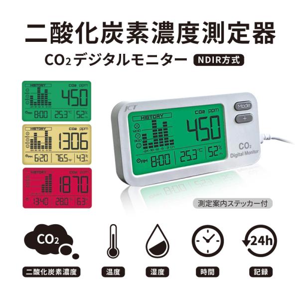 CO2デジタルモニター 二酸化炭素濃度測定器