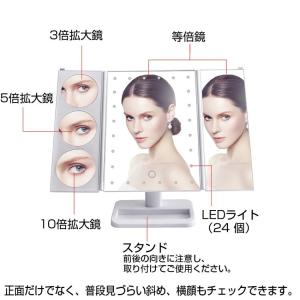 三面鏡 卓上 化粧鏡 折りたたみ 三面鏡 お姫...の詳細画像3