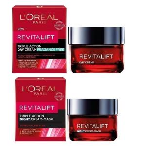 L'Oreal Paris ロレアル Revitalift Triple Action Day&Night  保湿クリーム リバイタリフト トリプル アクション デイ ナイト セット クリーム 50ml x 2