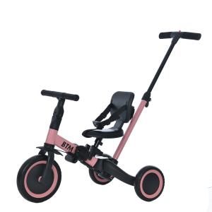 子供用三輪車 ピンク4in1三輪車のりもの 押し棒付き 自転車 おもちゃ乗用玩具 子供用三輪車 ピンク 4in1 三輪車のりもの 押し棒付き 自転車
