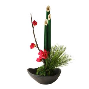 苔玉と松竹梅　盆栽風アレンジ　和風アレンジ　ギフト　インテリア