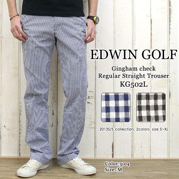 EDWIN GOLF(エドウインゴルフ/Men&apos;s) ギンガムシアサッカー レギュラーストレート(K...