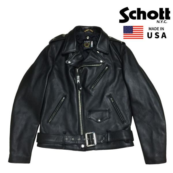 Schott N.Y.C (ショット)　アメリカ製　ダブルライダースジャケット　レザージャケット　ブ...