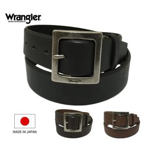 Wrangler(ラングラー)　牛革　シングルピン　ギャリソンバックル　レザーベルト カット可能　日本製　WR4079　ブラック　ダークブラウン　ブラウン｜jeans-shop-idol501