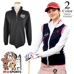 M・U SPORTS 【超美品】MUスポーツ 半袖ハイネックシャツ 白×レッド