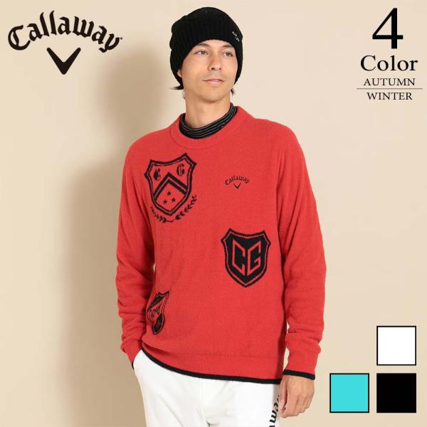 メール便・ゆうパケット キャロウェイ Callaway ゴルフウェア クルーネックニット （M/L/...