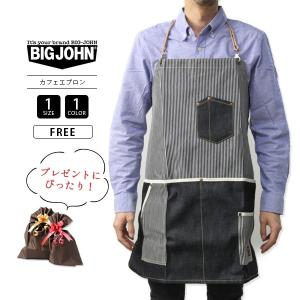 ビッグジョン エプロン BIG JOHN デニムカフェエプロン おしゃれ メンズ レディース 料理 BBQ DIY ワーク 作業 ガーデニング カフェ店員 VGL005K-3｜jeans-yamato